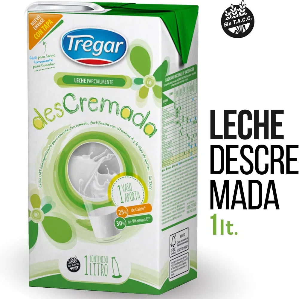 Leche descremada tregar